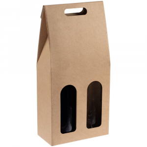 Коробка для двух бутылок Vinci Duo, крафт - купить оптом