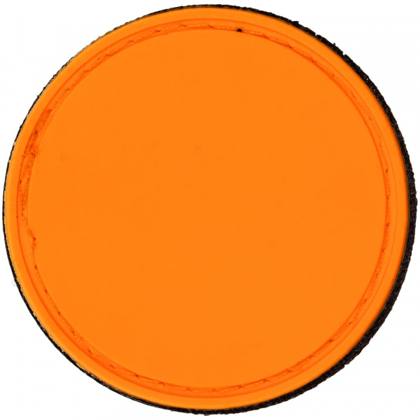 Лейбл из ПВХ с липучкой Menteqo Round, оранжевый неон - купить оптом