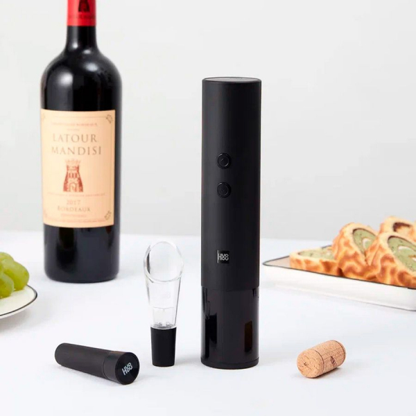 Винный набор HuoHou Electric Wine Bottle Opener 4 in 1, черный - купить оптом