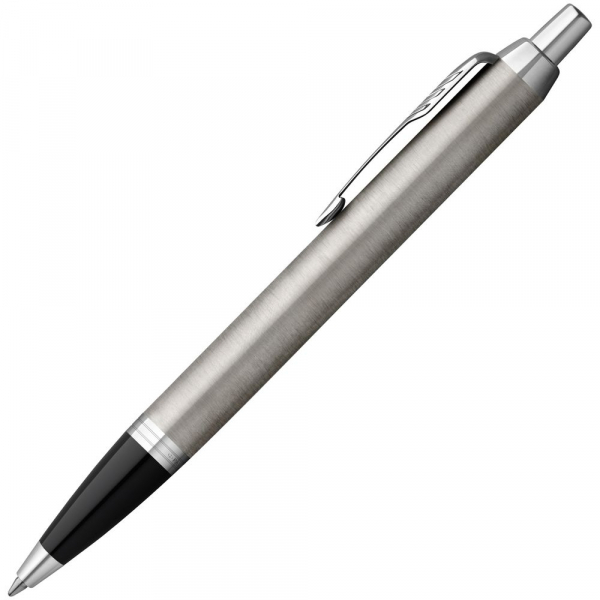 Ручка шариковая Parker IM Essential Stainless Steel CT, серебристая с черным - купить оптом