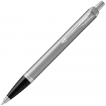 Ручка шариковая Parker IM Essential Stainless Steel CT, серебристая с черным, фото 1