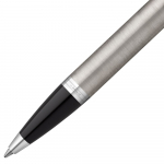 Ручка шариковая Parker IM Essential Stainless Steel CT, серебристая с черным, фото 2