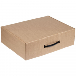 Коробка самосборная Light Case, крафт, с белой ручкой - купить оптом