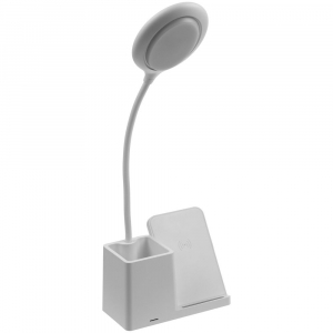Лампа с органайзером и беспроводной зарядкой writeLight, ver. 2, белая - купить оптом