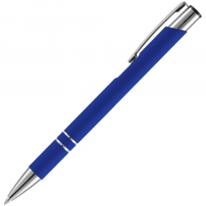 Ручка шариковая Keskus Soft Touch, ярко-синяя - купить оптом