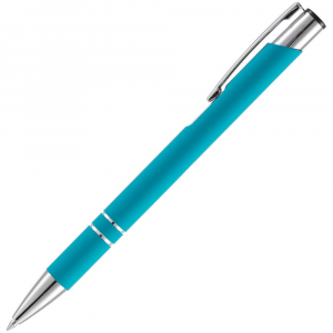 Ручка шариковая Keskus Soft Touch, бирюзовая - купить оптом