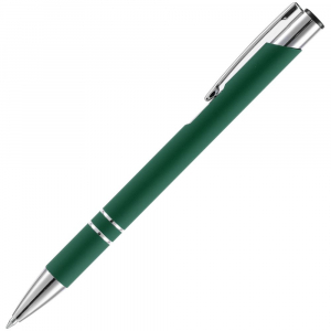 Ручка шариковая Keskus Soft Touch, зеленая - купить оптом