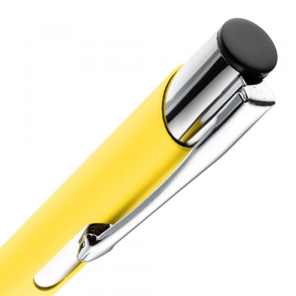 Ручка шариковая Keskus Soft Touch, желтая - купить оптом
