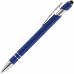 Ручка шариковая Pointer Soft Touch со стилусом, темно-синяя, фото 1