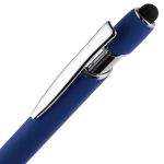 Ручка шариковая Pointer Soft Touch со стилусом, темно-синяя, фото 3