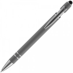 Ручка шариковая Pointer Soft Touch со стилусом, серая, фото 2