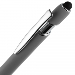 Ручка шариковая Pointer Soft Touch со стилусом, серая, фото 3