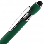 Ручка шариковая Pointer Soft Touch со стилусом, зеленая, фото 3