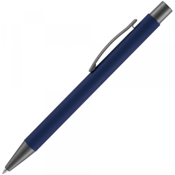 Ручка шариковая Atento Soft Touch, темно-синяя - купить оптом