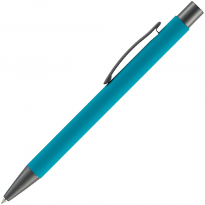 Ручка шариковая Atento Soft Touch, бирюзовая - купить оптом