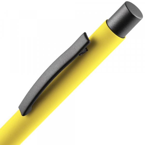 Ручка шариковая Atento Soft Touch, желтая - купить оптом