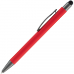 Ручка шариковая Atento Soft Touch со стилусом, красная, фото 1