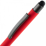 Ручка шариковая Atento Soft Touch со стилусом, красная, фото 3