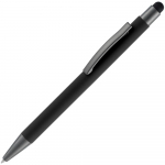 Ручка шариковая Atento Soft Touch со стилусом, серая - купить оптом