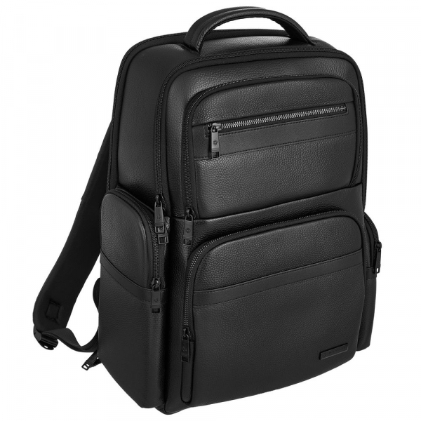 Кожаный рюкзак для ноутбука Santiago, черный - купить оптом