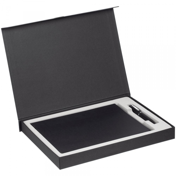 Коробка Roomy с ложементом под ежедневник ф.А4 и ручку, черная - купить оптом