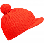 Вязаная шапка с козырьком Peaky, красная (кармин), фото 1