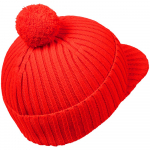 Вязаная шапка с козырьком Peaky, красная (кармин), фото 2