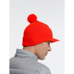 Вязаная шапка с козырьком Peaky, красная (кармин), фото 6