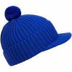 Вязаная шапка с козырьком Peaky, синяя (василек), фото 1