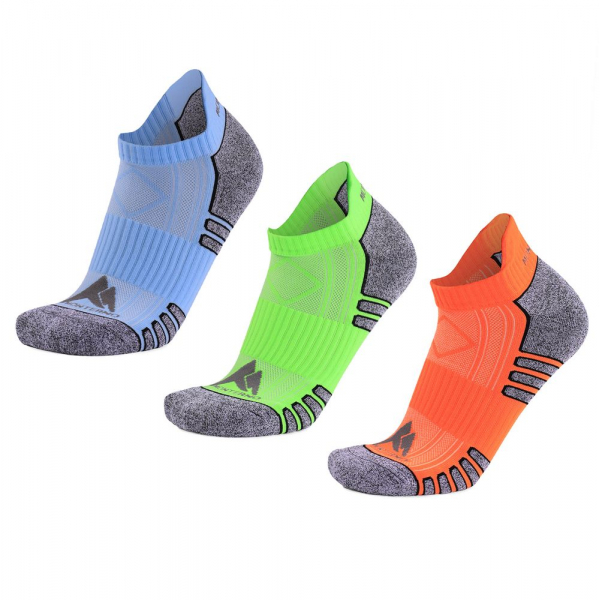 Набор из 3 пар спортивных женских носков Monterno Sport, голубой, зеленый и оранжевый - купить оптом