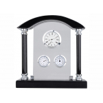 Погодная станция Нобель: часы, термометр, гигрометр, черный/серебристый, фото 2