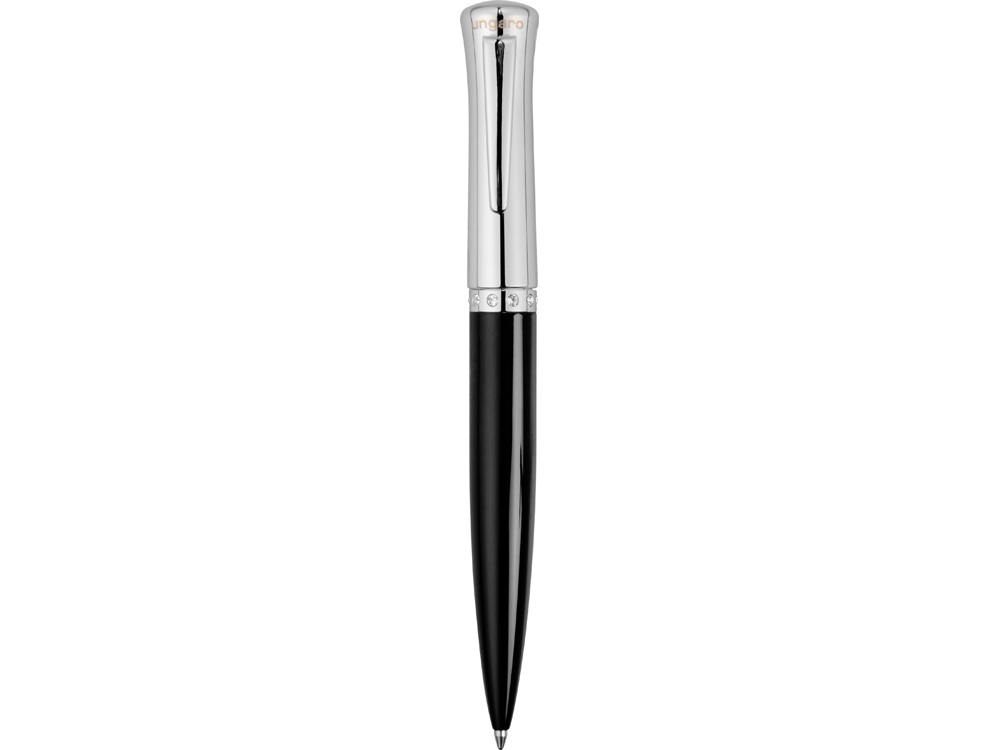 Ручка шариковая Ungaro модель Ovieto в футляре, черный/серебристый - купить оптом
