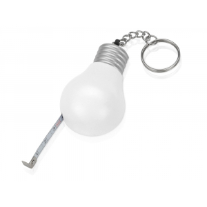 Брелок-рулетка для ключей Лампочка, белый/серебристый - купить оптом