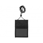 Нагрудное дорожное портмоне со шнурком, черный, фото 3
