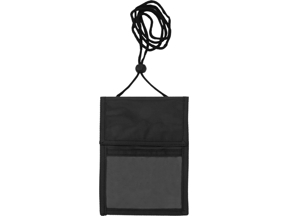 Нагрудное дорожное портмоне со шнурком, черный - купить оптом