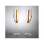 Бокалы для шампанского с кристаллами Swarovski Chinelli, прозрачный/золотистый