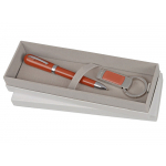 Набор Cacharel: брелок с флеш-картой USB 2.0 на 4 Гб, шариковая ручка, красный/серебристый