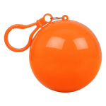 Дождевик в футляре с карабином, единый размер, прозрачный, оранжевый, фото 3