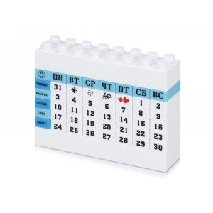 Вечный календарь в виде конструктора, синий - купить оптом