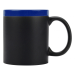 Кружка с покрытием для рисования мелом Да Винчи, черный/синий, фото 2