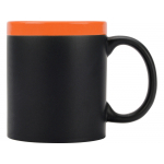 Кружка с покрытием для рисования мелом Да Винчи, черный/оранжевый, фото 2