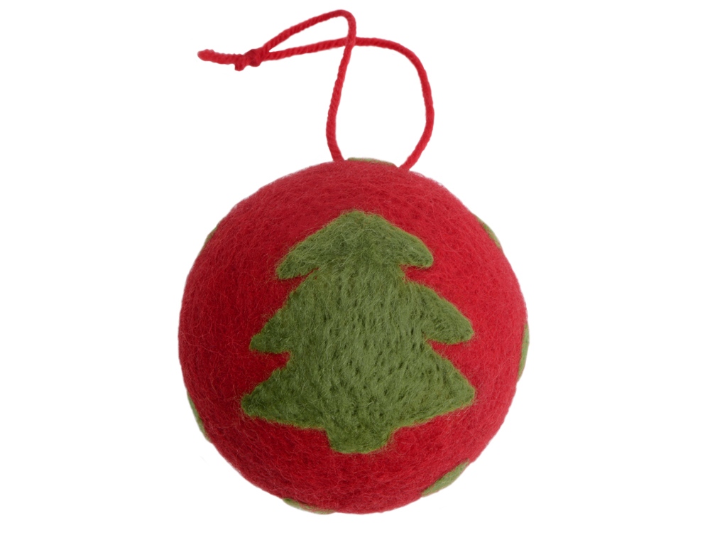 Новогодний шар в футляре Елочная игрушка, красный/зленый - купить оптом