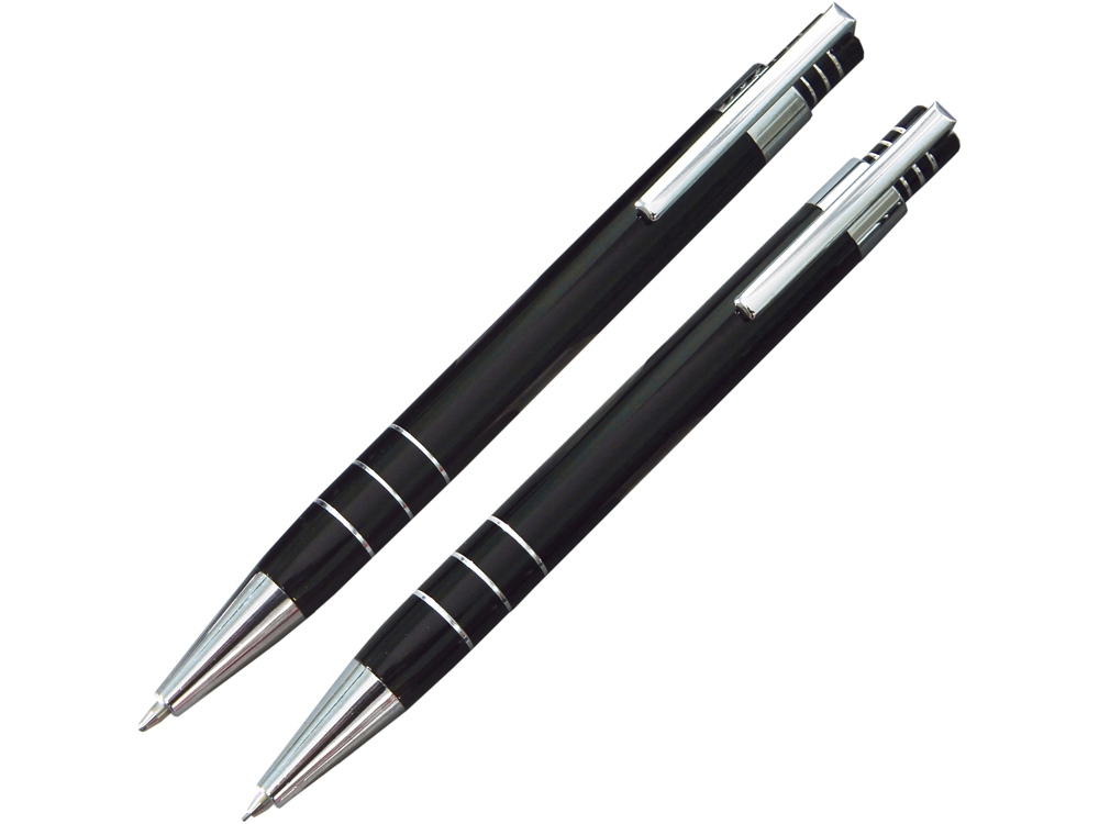 Набор Эльба: ручка шариковая, механический карандаш в футляре черный - купить оптом