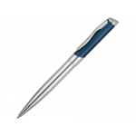 Ручка шариковая Глазго серебристая/синяя, серебристый/синий