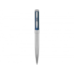 Ручка шариковая Глазго серебристая/синяя, серебристый/синий, фото 1