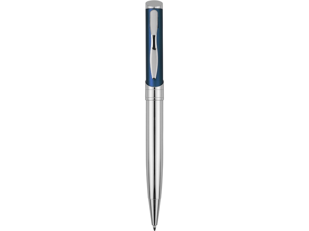 Ручка шариковая Глазго серебристая/синяя, серебристый/синий - купить оптом