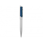 Ручка шариковая Глазго серебристая/синяя, серебристый/синий, фото 2