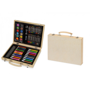Набор для рисования из 67 предметов в чемодане, натуральный, разноцветный - купить оптом