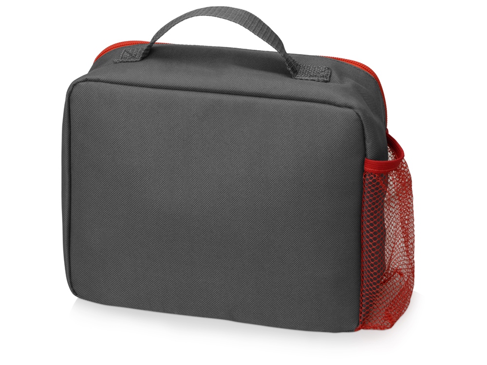 Изотермическая сумка-холодильник Breeze для ланч-бокса, серый/красный - купить оптом