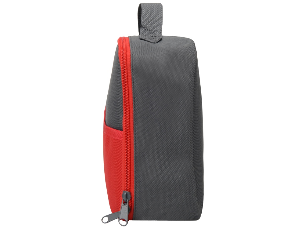 Изотермическая сумка-холодильник Breeze для ланч-бокса, серый/красный - купить оптом
